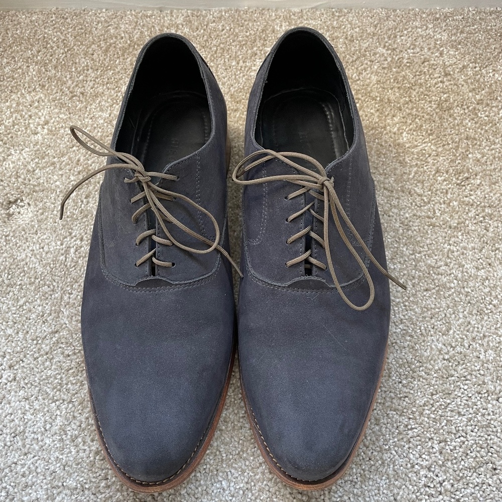 Nisolo Men’s Everyday Oxford in Blue Suede, Size 10